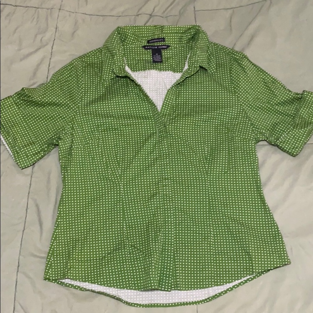 Antilia Femme Button Down V neck blouse